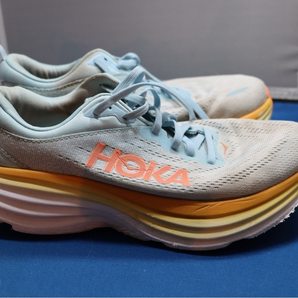 Hoka Women's Sneakers - Light Blue, Orange, and White - Picture 4 of 8